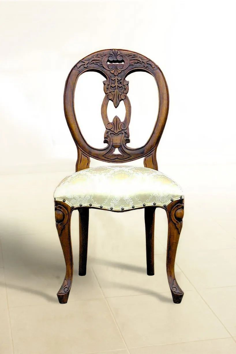 Fiddle back dining chair front view