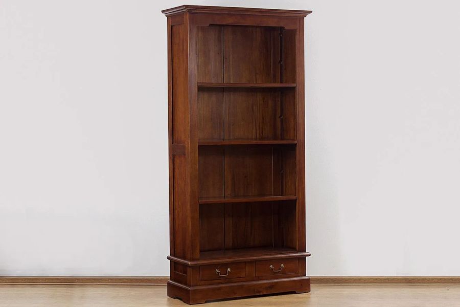 Victorian bookshelf 2 drawers bottom