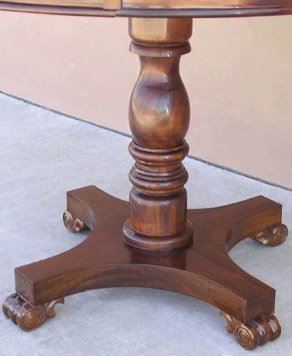 Solid wood turning columns on star shape base