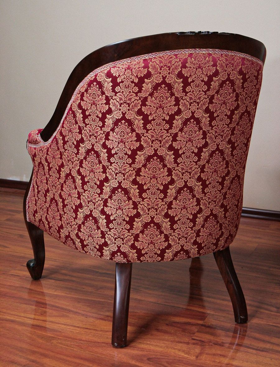 Antique tub chair reproduction mahogany wood