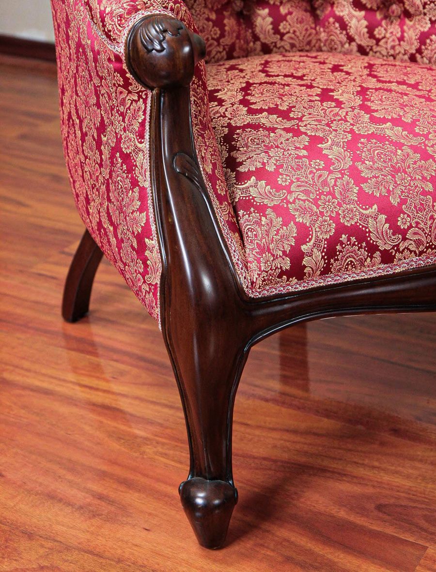 Antique cabriole leg reproduction for tub chair