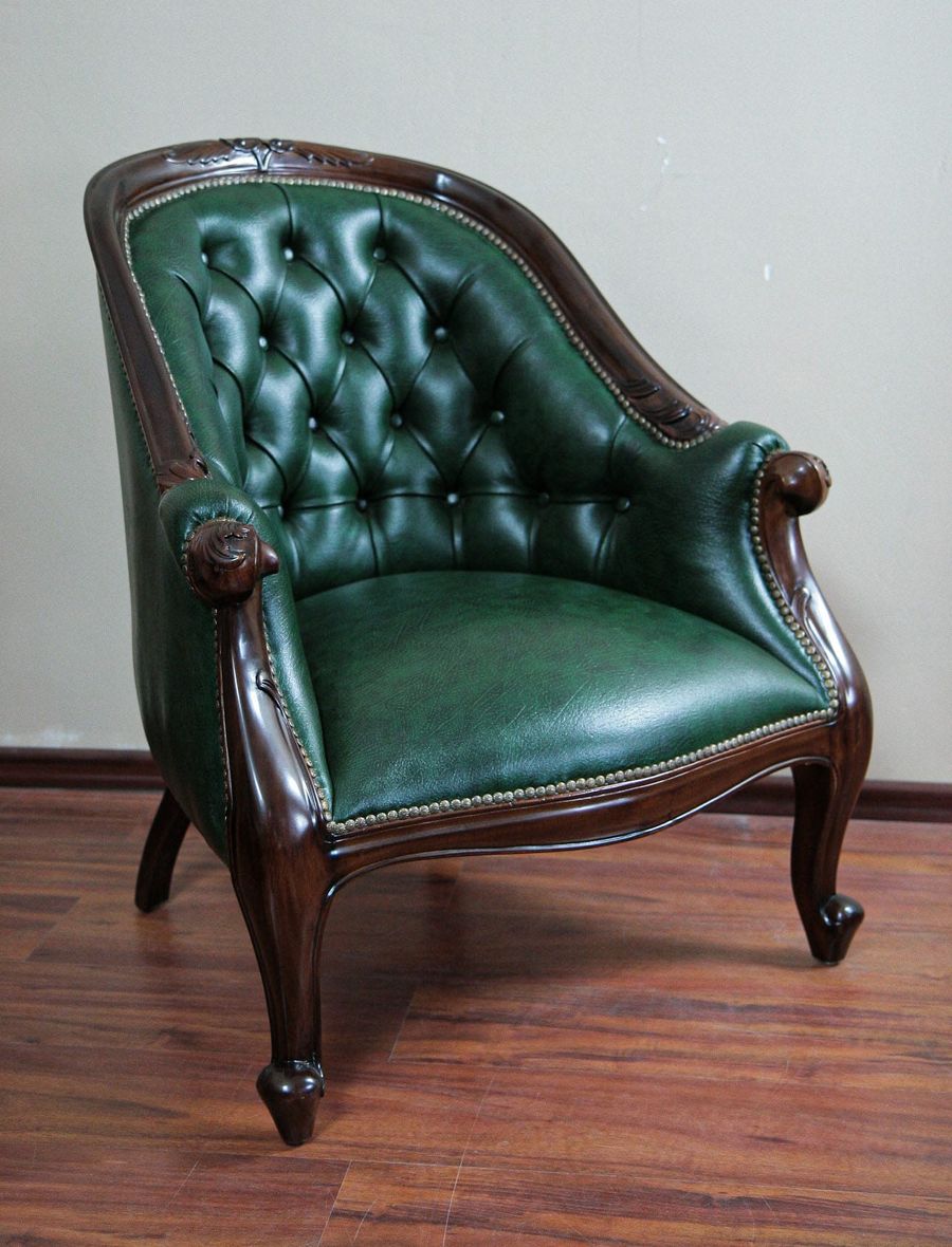 Victorian tub chair leather