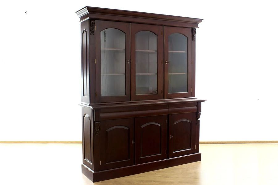 Victorian bookcase 3 glass doors