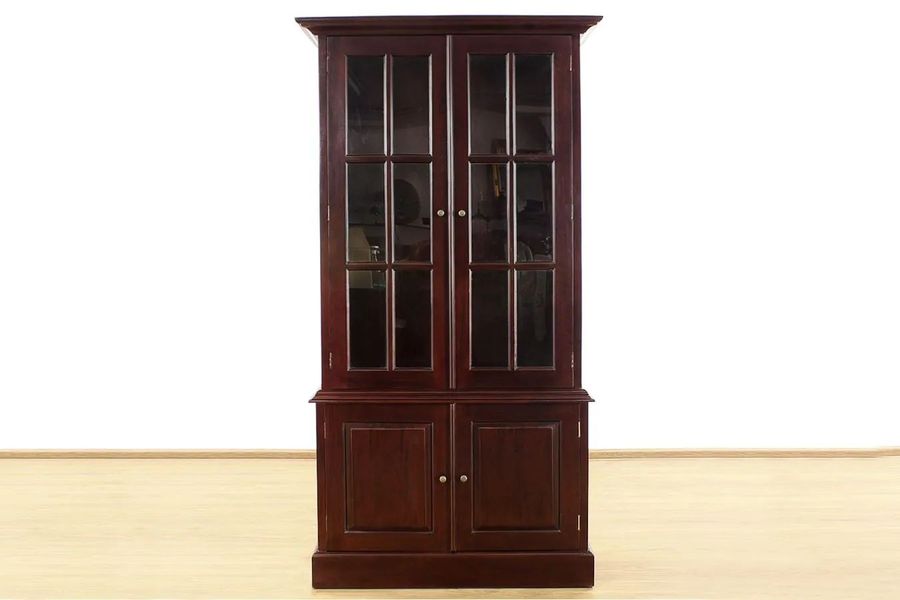 Victorian bookcase front side detailed view