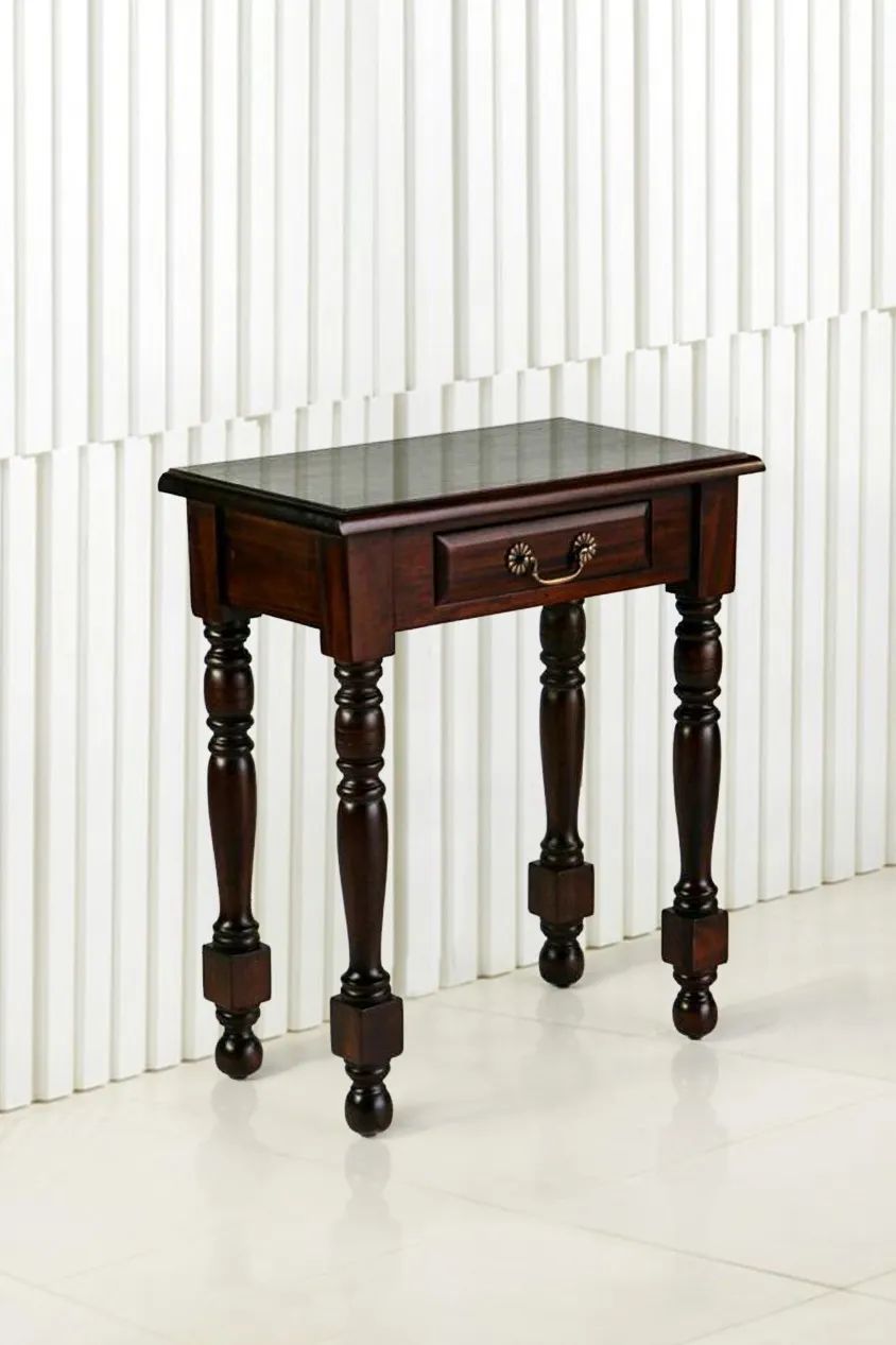 Colonial console table 1 drawer classic mahogany color