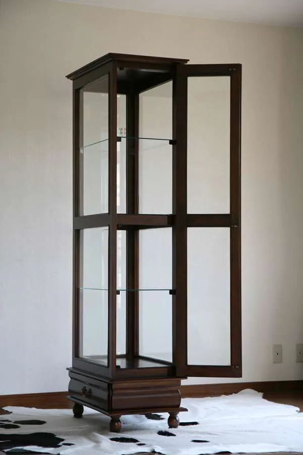 William and Mary vitrine side door opened