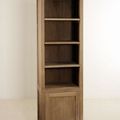 Reclaimed wood bookshelf 1 door bottom compartment