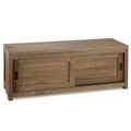 Reclaimed wood tv stand 2 sliding doors