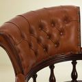 Diamond tufted leather backrest