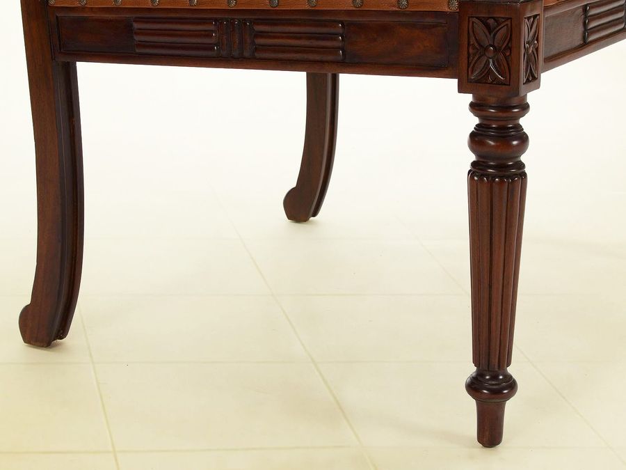 Turned wood fluted legs detail