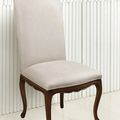 Louis XV Dining armchair mahogany wood frame fully upholstered backrest