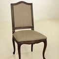 Louis XV Dining armchair mahogany wood frame regency fabric seat and backrest upholstery