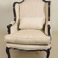 Louis Philippebergere wings flower cresting backrest rails stripe fabric upholstery