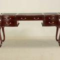 Mahogany wood bureau plat front detail
