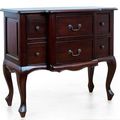 Louis XV breakfront dresser dark brown stain