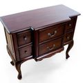 Solid wood plain top detail of the Louis XV breakfront dresser