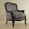 Louis XV tub chair upholstered fully with gray fabric