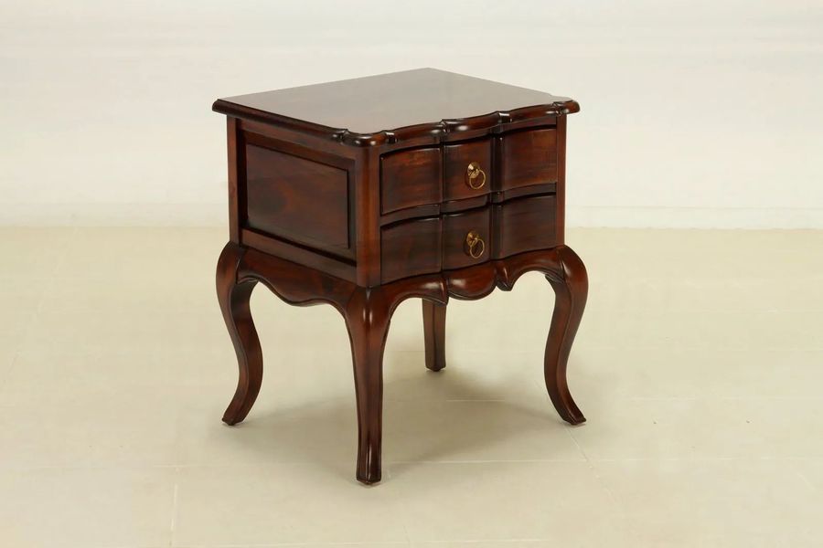 Breakfront bedside table mahogany wood