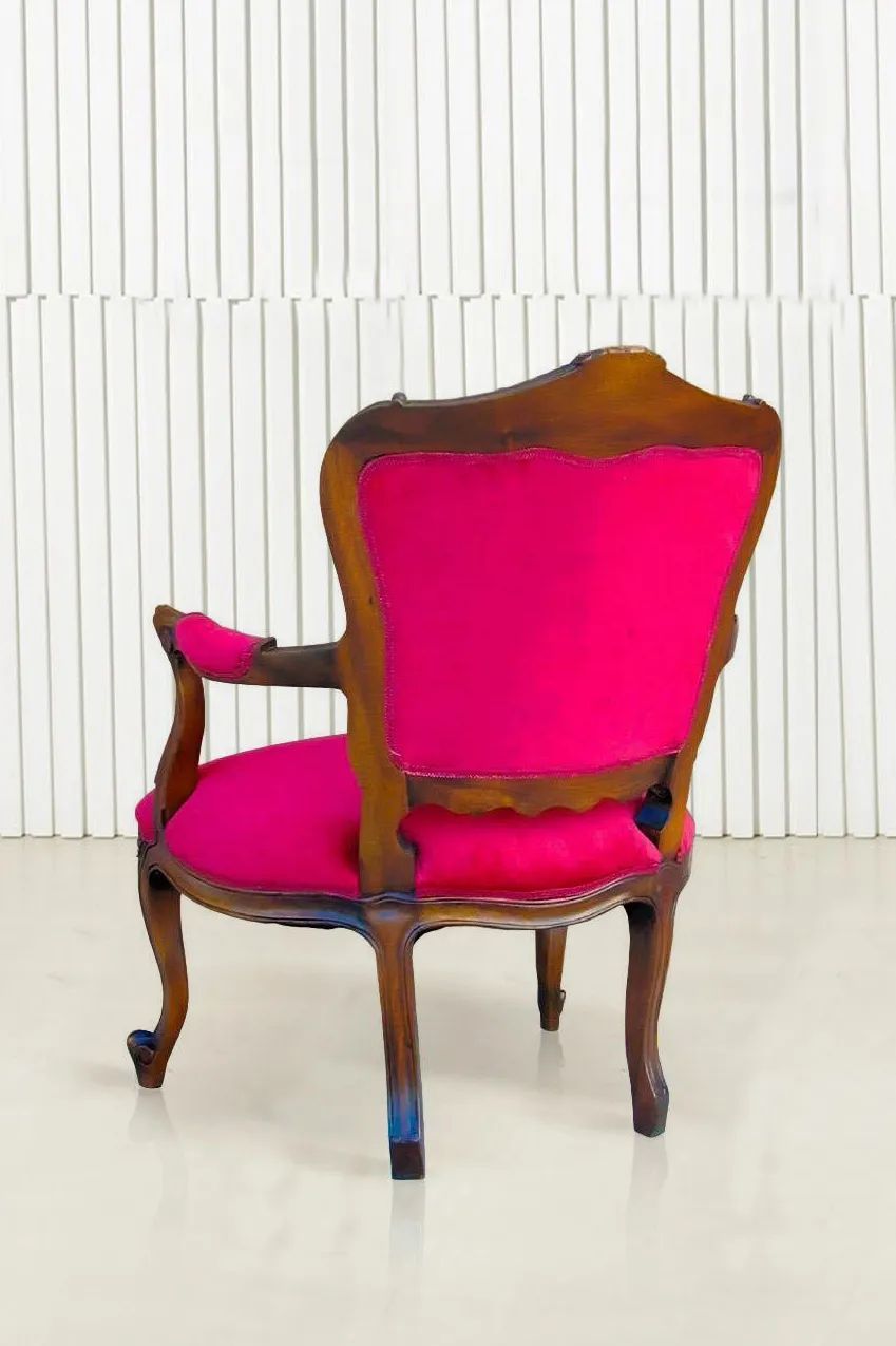 Back side upholstery and frame of the rococo chair