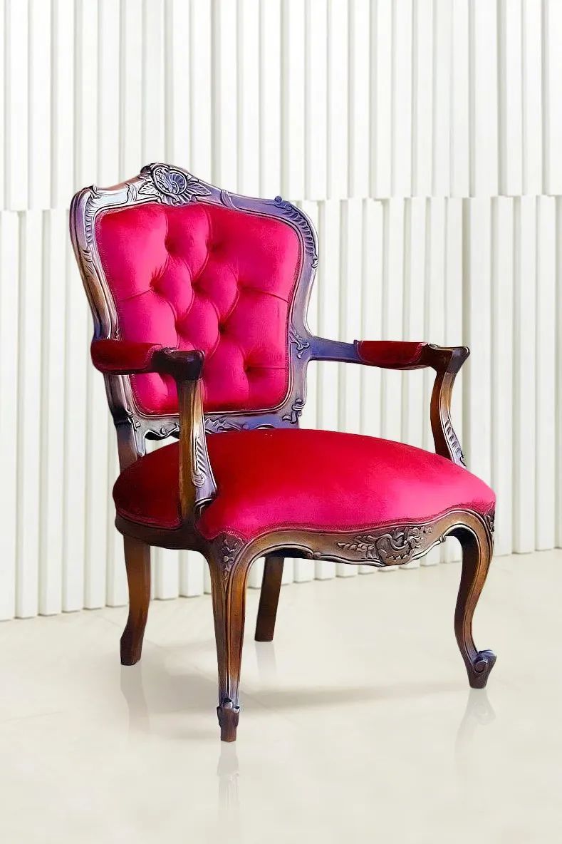 French classic arm chair mahogany wood frame