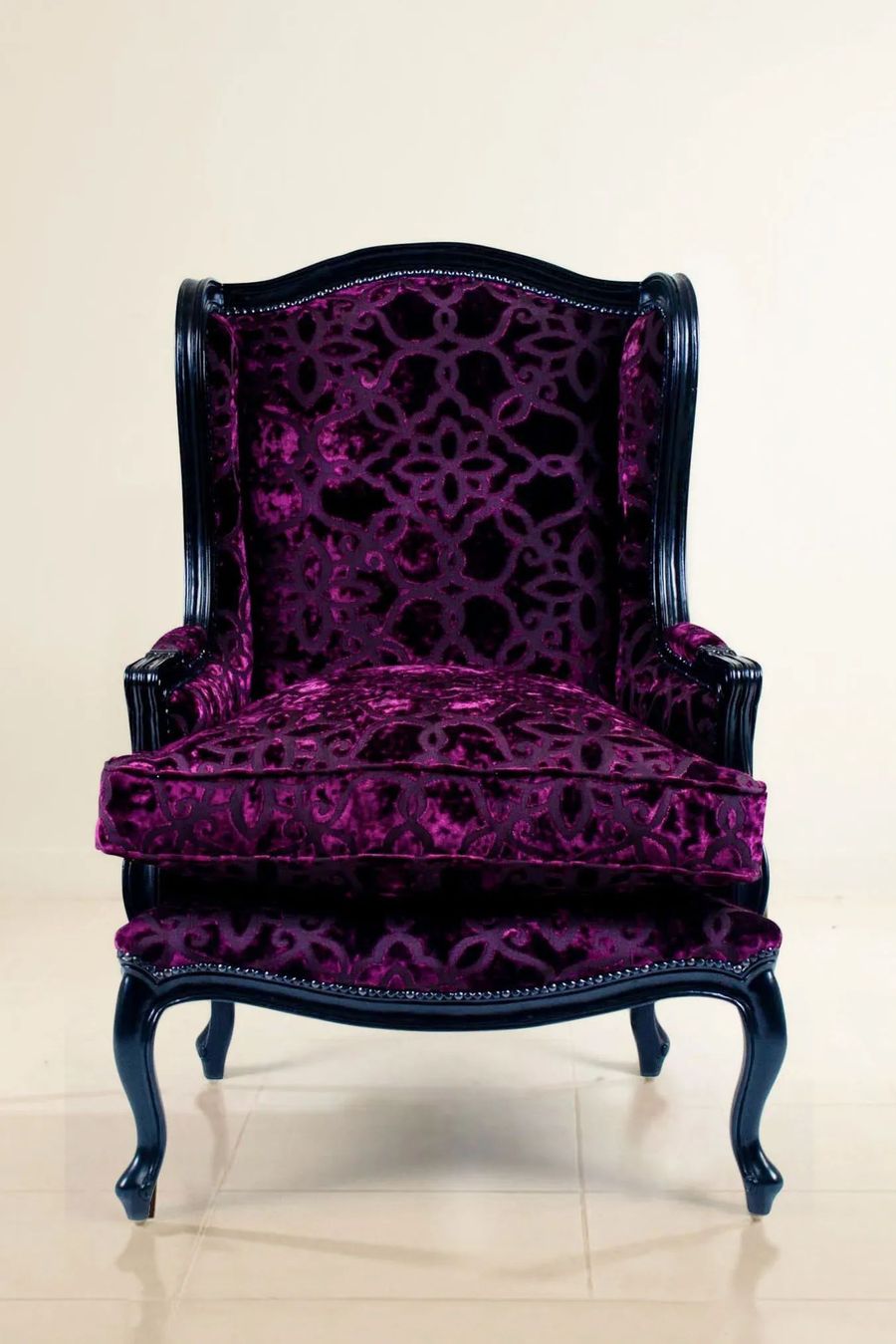 Front view detail of the Louis XV bergere wings