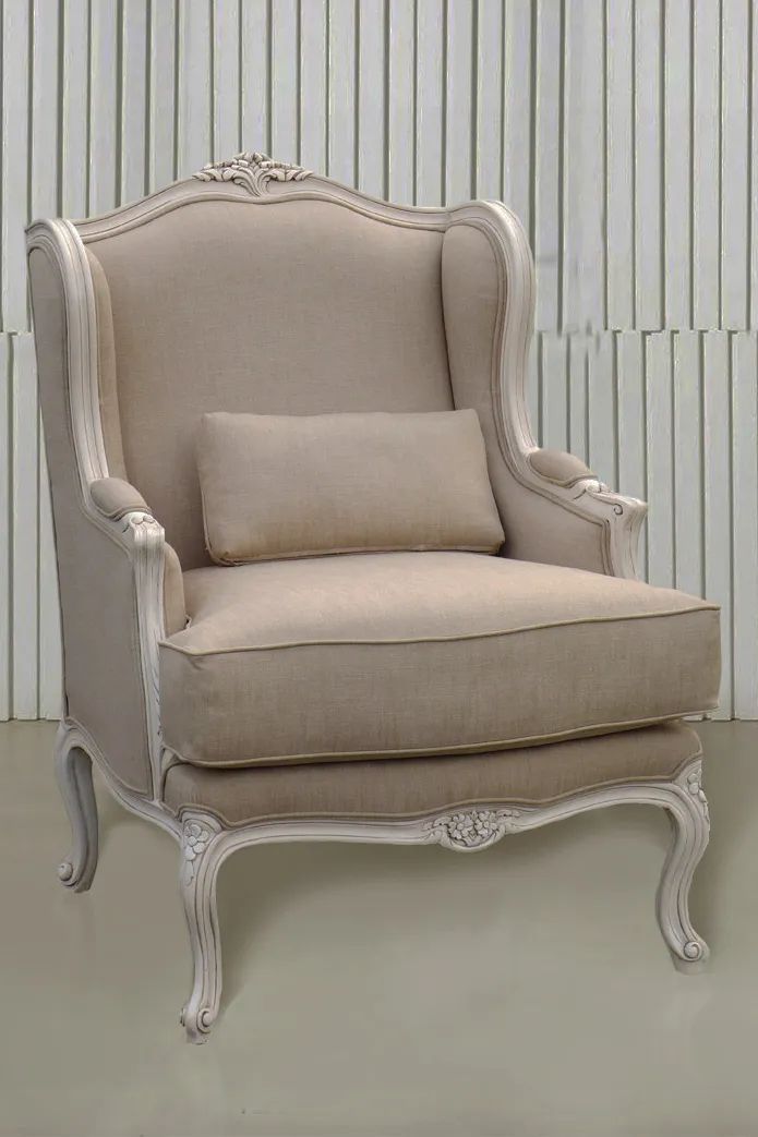 Louis Philippebergere wings flower cresting backrest rails mahogany wood white painted