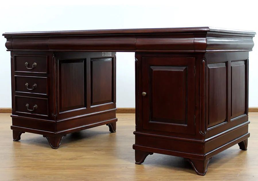 Back side of French classic Louis XV partner desk