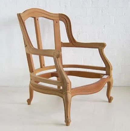Louis XV tub chair frame made of mahogany wood