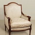 Louis XVI empire bergere mahogany wood frame