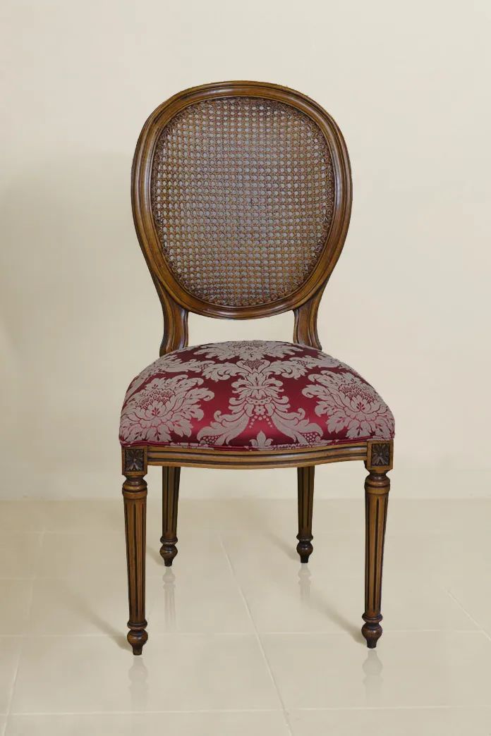 Louis XVI Medaillon chair rattan backrest