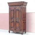 Provincial carving armoire solid wood classic mahogany finishing color