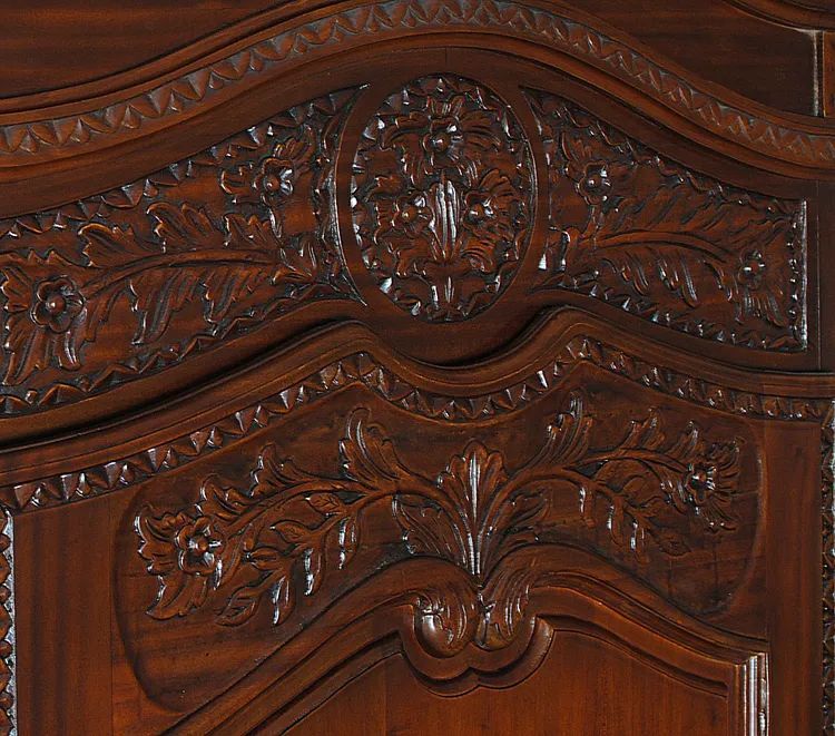 Door frame wood carving detail bridal armoire