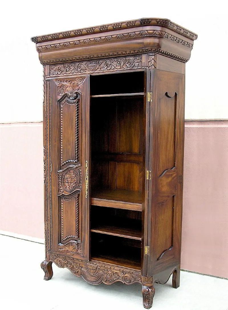 Double hinges door mahogany armoire