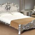 Silver painted rococo bedroom furniture
