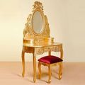 Rococo carving bedroom vanity gold paint