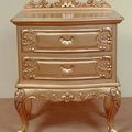 Gold leaf gilt Rococo nightstand 2 drawers