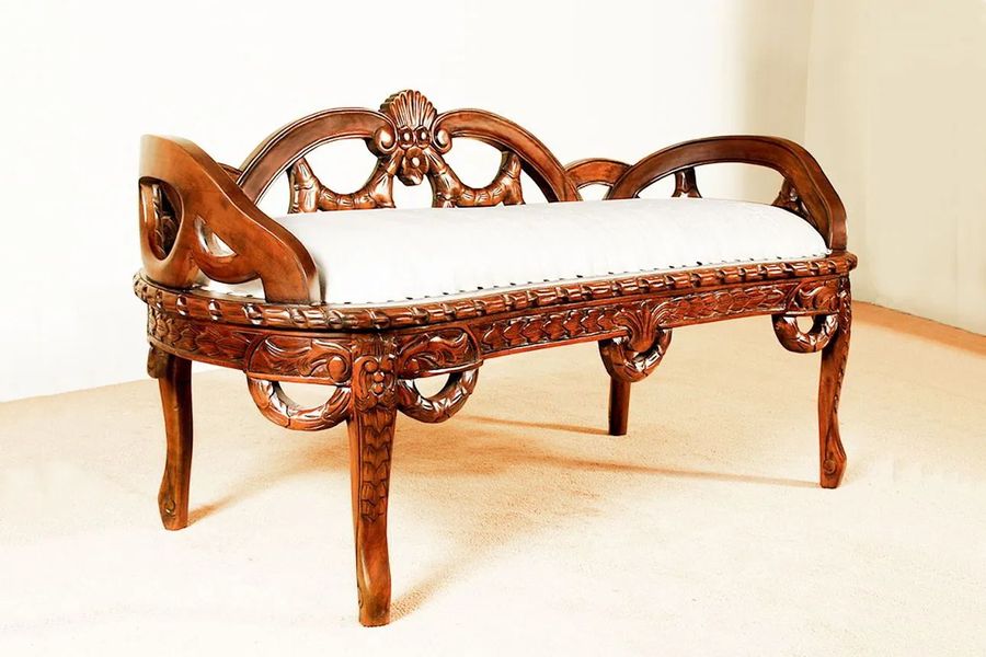 Rococo bed end bench