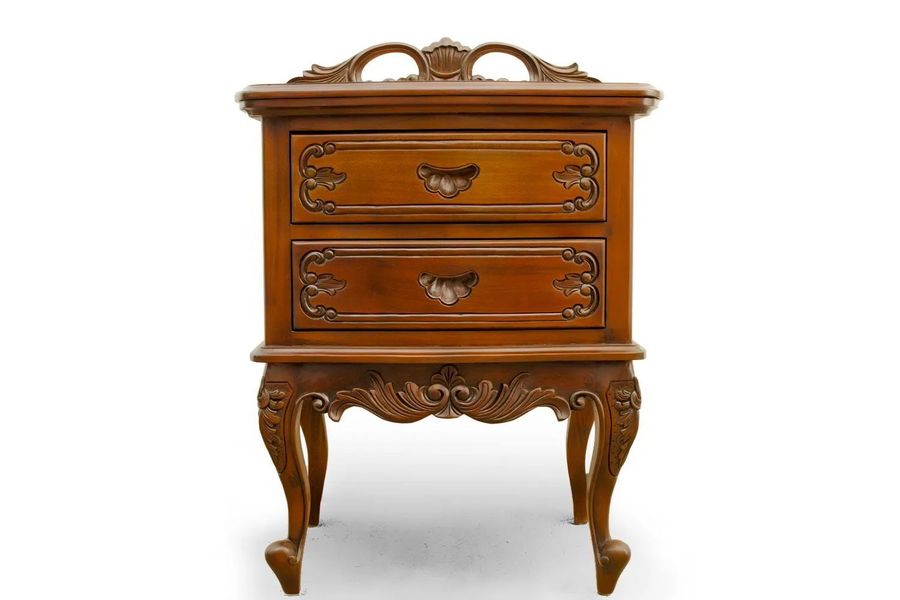 Rococo nightstand 2 drawers front view