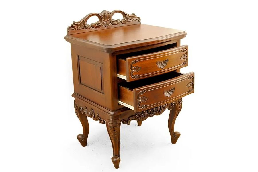 Rococo nightstand 2 drawers pulled out