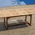 Teak double extensions dining table