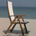 Teak reclining seat batyline sling