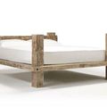 Reclaimed wood rustic bed solid wood slats mattress support