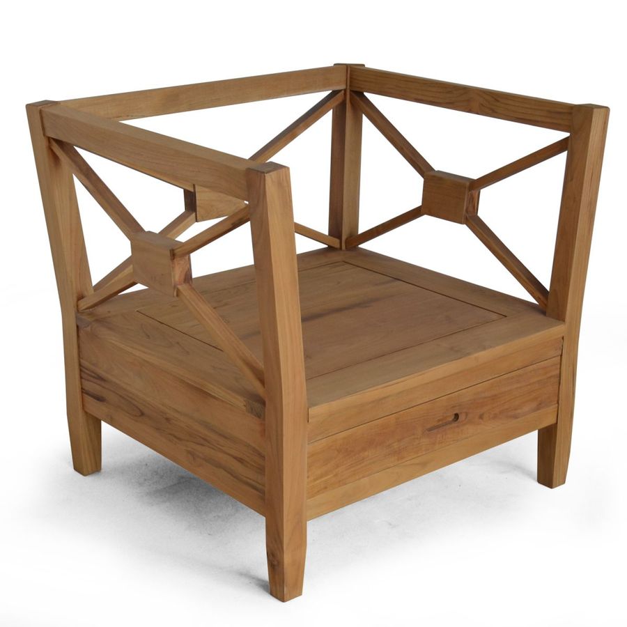 Teak wood lounge seat