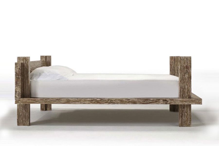 Reclaimed wood rustic beds side rail