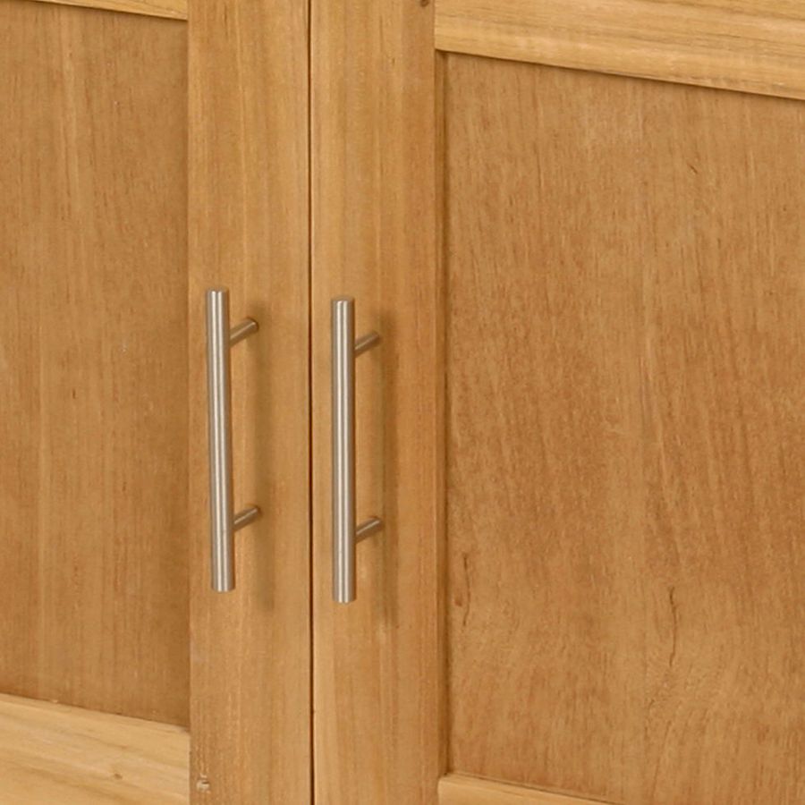 Teak wood buffet doors detail