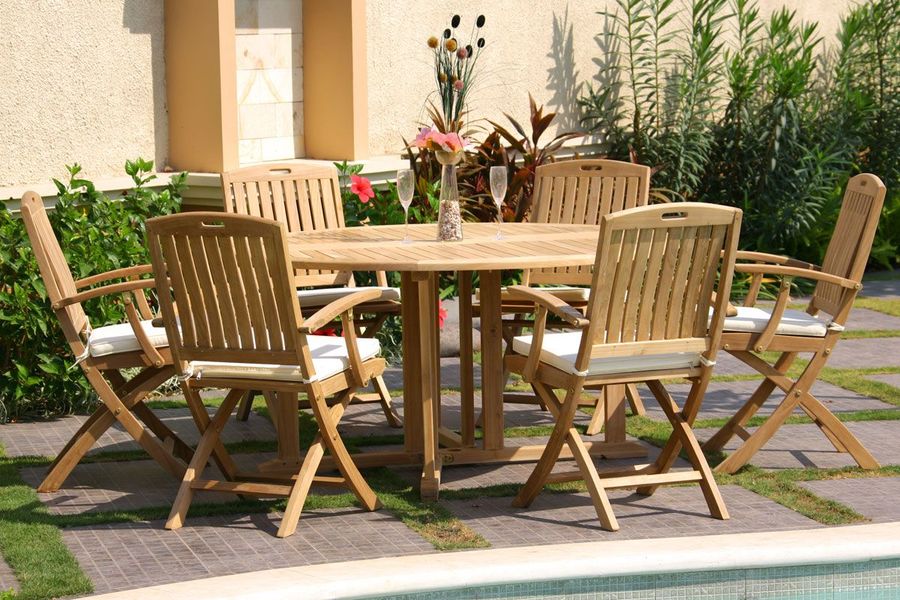 Teak folding armchair3