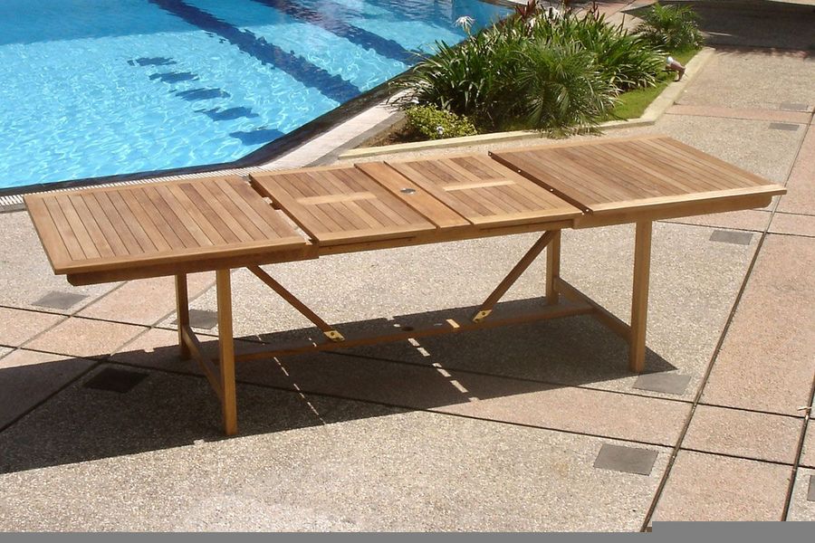 Teak garden extension table