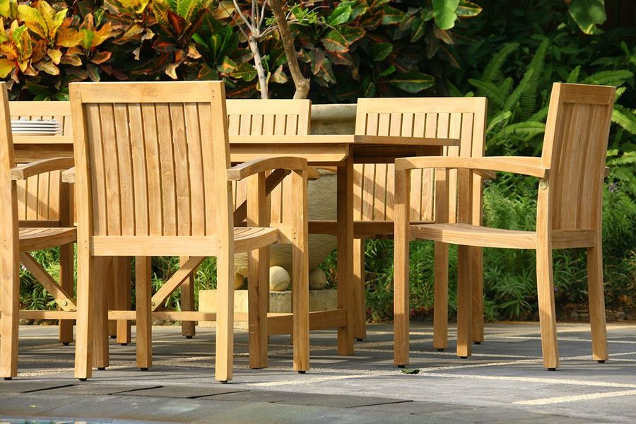 Teak stacking chair1