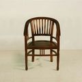 Front side details of the Batavia teak wood armchair
