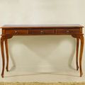 Batavia teak wood console 3 drawers front detail